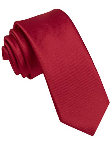 JEMYGINS Schmale Herren Krawatte einfarbig in verschiedenen Farben 6cm (Dunkelrot2) von JEMYGINS