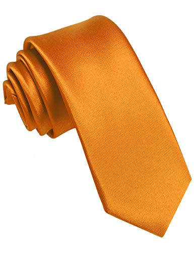 JEMYGINS Schmale Herren Krawatte einfarbig in verschiedenen Farben 6cm (Orange2) von JEMYGINS