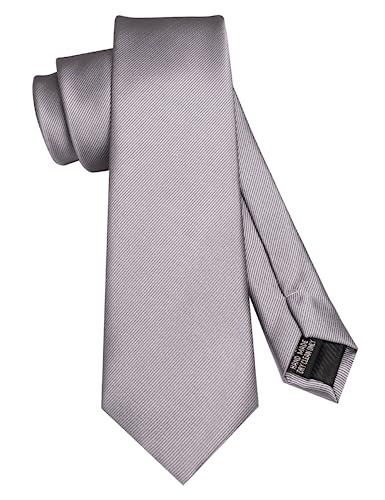 JEMYGINS Schmale Einfarbige Herren krawatte mit einer Vielfalt an Farben - 7cm grau von JEMYGINS