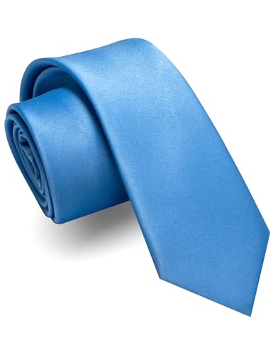 JEMYGINS Schmale Herren Matte Krawatte einfarbig in verschiedenen Farben 6cm Himmelblau JEMYGINS Schmale Herren Matte Krawatte einfarbig in verschiedenen Farben 6cm Himmelblau von JEMYGINS