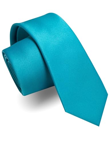 JEMYGINS Schmale Herren Matte Krawatte einfarbig in verschiedenen Farben 6cm wasserblau JEMYGINS Schmale Herren Matte Krawatte einfarbig in verschiedenen Farben 6cm wasserblau von JEMYGINS