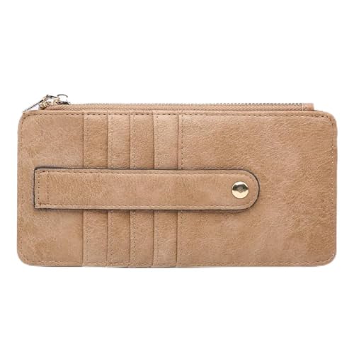 JEN & CO. Saige Wallet - Slim Wallet für Damen, kompaktes Kreditkartenetui mit Kartenfächern, kleine Geldbörsen, Mokka von JEN & CO.