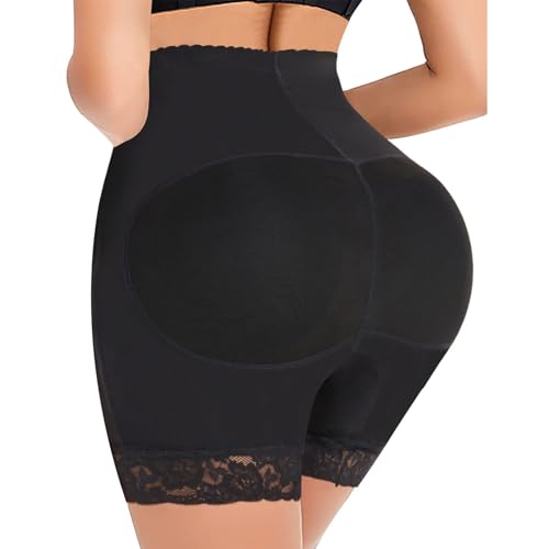 JENCVNL Damen Butt Lifter Höschen, Gepolstert Po Push Up Butt Lifter Hüfte Push Up Unterhose Hip Enhancer Miederhose Shapewear (L, Schwarz) von JENCVNL