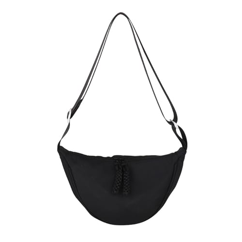 JENCVNL Damen Halbmond Tasche Nylon Crossbody Bag Damen Crossbody Moon Bag Crossbody Bag Halbmond Schultertasche mit verstellbarer Schultergurt (Schwarz-Stil#2) von JENCVNL
