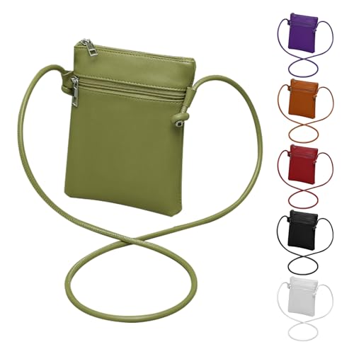 JENCVNL Handytasche zum Umhängen Damen,PU Leder Handy Umhängetasche,Kleine Umhängetasche Damen,Mini Crossbody Schultertasche Handytasche mit abnehmbarem verstellbarem (Grün) von JENCVNL
