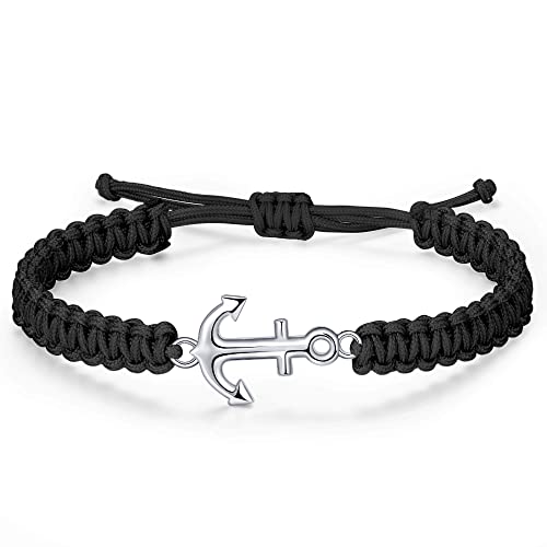 JENDEAR SHINE Anker Armband für Herren,Verstellbar Handgeflochtenes Seil Armband,Coole Schmuck Geschenke für Herren von JENDEAR SHINE