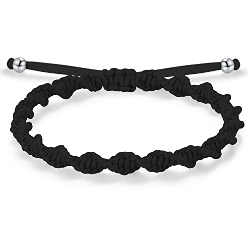 JENDEAR SHINE Geflochtenes Armband Damen Herren Mädchen Jungen Seil Armband Verstellbar Handarbeit Schmuck Geburtstag Freundschaft Paar Geschenk Rot Schwarz Glücksarmband von JENDEAR SHINE