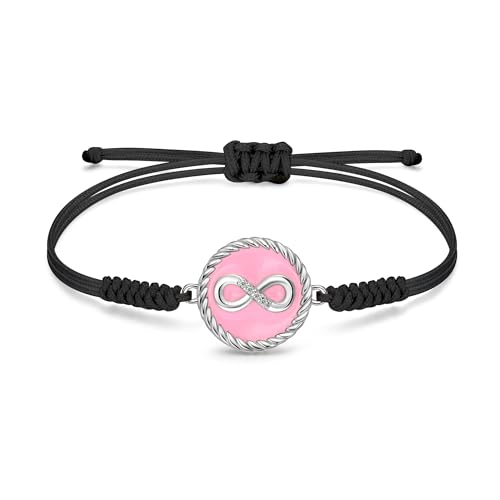 JENDEAR SHINE Infinity Armband Damen 925 Sterling Silber, Verstellbare Handgemachte Seilkette mit Emaille Anhänger, Geburtstagsgeschenk für Damen Mädchen JENDEAR SHINE Infinity Armband Damen 925 Sterling Silber, Verstellbare Handgemachte Seilkette mit Emaille Anhänger, Geburtstagsgeschenk für Damen Mädchen von JENDEAR SHINE