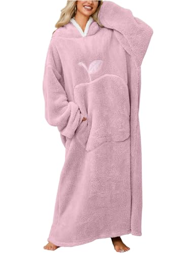 JENJON Lange Hoodie Decke für Damen Herren mit Ärmeln Verlängert Übergroße Flanell Fleece Hoodie Decke Tragbar Ganzkörperdecke Winter von JENJON