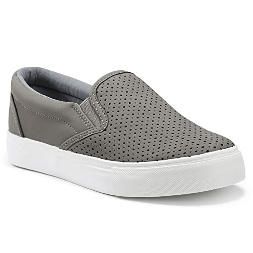 JENN ARDOR Damen-Sneaker zum Reinschlüpfen, perforiert/gesteppt, Freizeitschuhe, modische Wanderschuhe, Grau 06, 40.5 EU von JENN ARDOR
