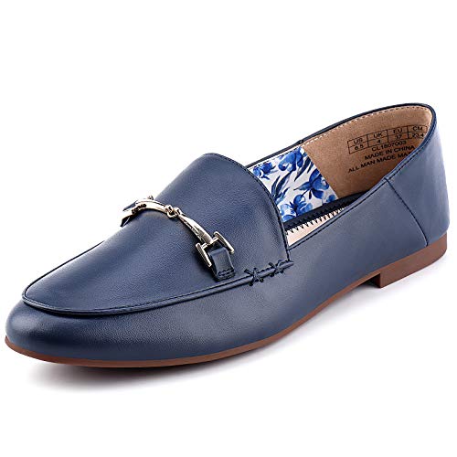 JENN ARDOR Penny Loafers Schuhe für Frauen Mode Slip On Loafers Bequem Fahren Flach, Blau (navy), 43 EU von JENN ARDOR