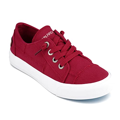 JENN ARDOR Slip-On-Canvas-Schuhe für Damen, niedrige Oberseite, modische Sneaker, bequeme Wanderschuhe, Rot/Ausflug, einfarbig (Getaway Solids), 37 EU von JENN ARDOR