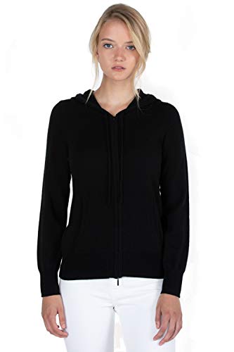 JENNIE LIU Damen Strickjacke aus 100 % reinem Kaschmir, langärmelig, mit Reißverschluss, Schwarz, Klein JENNIE LIU Damen Strickjacke aus 100 % reinem Kaschmir, langärmelig, mit Reißverschluss, Schwarz, Klein von JENNIE LIU