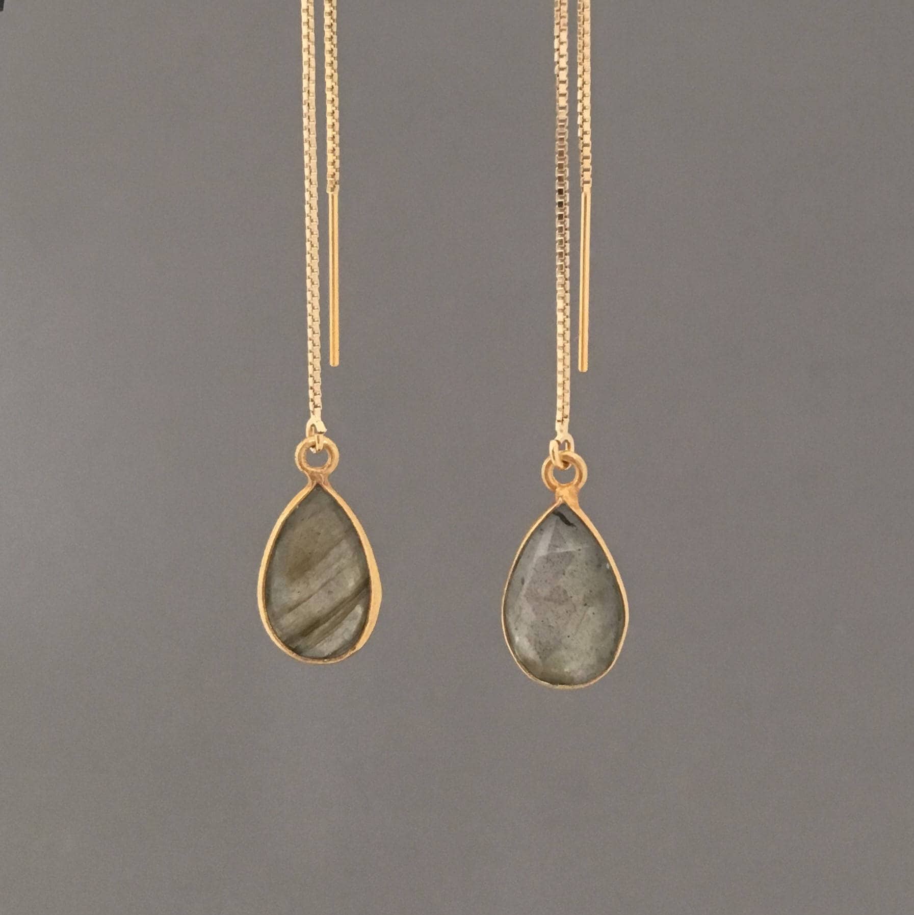 Gold Fill Labradorit Tropfen Box Kette Einfädler Ohrringe von JENNYandJUDE
