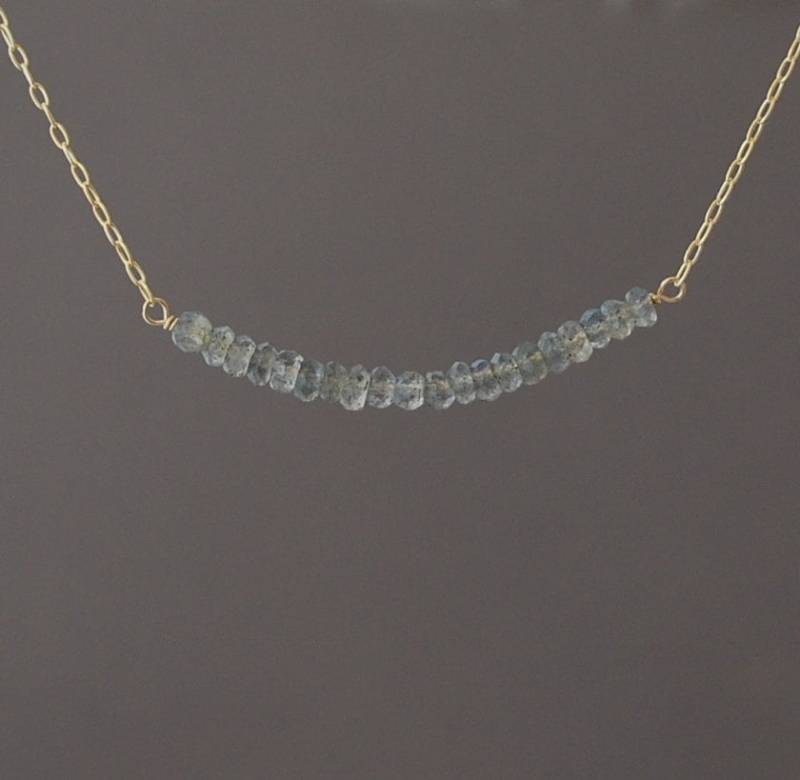 Labradorit Grau Perlen Halskette in Gold, Roségold Oder Silber Erhältlich von JENNYandJUDE