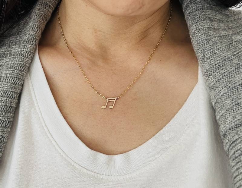 Musik Note Gold Halskette Auch in Silber Und Rose - Personalisierte Handgemachter Schmuck Musik Note Gold Halskette Auch in Silber Und Rose - Personalisierte Handgemachter Schmuck von JENNYandJUDE
