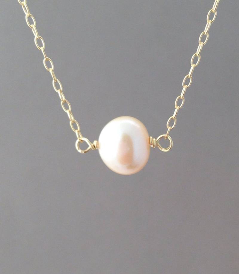 Rosa Süßwasser Perle Halskette in Gold Füllen, Rose Und Sterling Silber Rosa Süßwasser Perle Halskette in Gold Füllen, Rose Und Sterling Silber von JENNYandJUDE