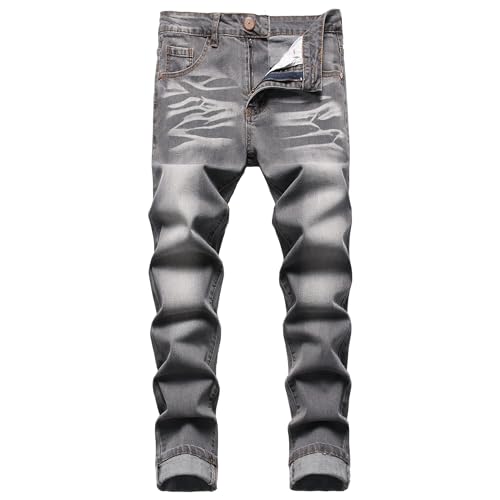 Herren Slim Fit Stretch Jeans Zerrissene Röhrenjeans für Männer, Distressed Destroyed Regular Straight Leg Fashion Comfort Flex Waist Jeanshose, Teenager Lässige Mode Skinny Designer Denim Hose von JENY-LUCK