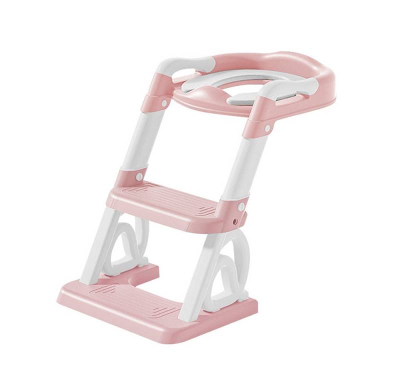 JEOBEST Toilettentrainer Toilettensitz Kinder mit Treppe, Faltbarer Kinder Toiletten Trainer, (Toilettensitz 2 in 1, Tritthocker, Rutschfestes)mit Gepolstertem Sitz von JEOBEST