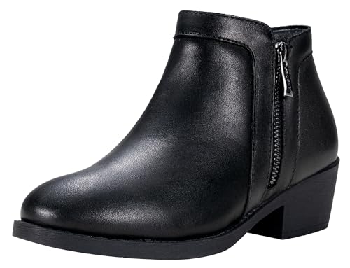 Jeossy Damen 9618 Klassische Stiefeletten zum Reinschlüpfen mit klobigem Absatz für Frauen, Leder schwarz, 38 EU von JEOSSY