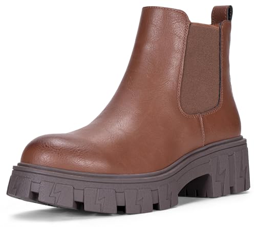 Jeossy Damen 9620 Chelsea Combat Boots Plateau Stiefeletten Chunky Heel Fashion Lug Sole Slip on Booties mit Gummiband, Chelsea Lug Sole-9620-mocca Brown, 39.5 EU Jeossy Damen 9620 Chelsea Combat Boots Plateau Stiefeletten Chunky Heel Fashion Lug Sole Slip on Booties mit Gummiband, Chelsea Lug Sole-9620-mocca Brown, 39.5 EU von JEOSSY