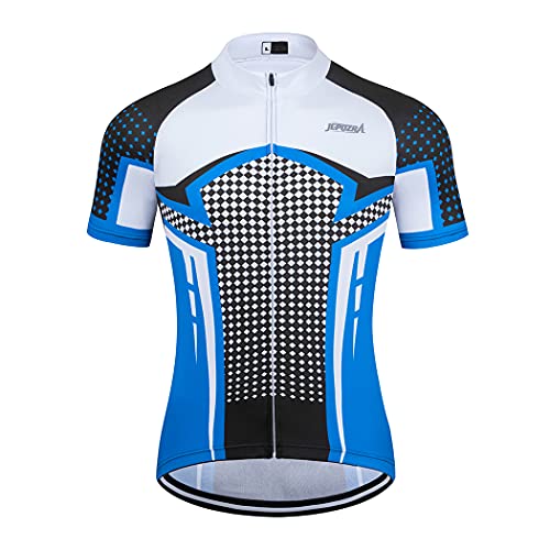 Rennrad Trikot Herren Radtrikot Kurzarm Sommer Fahrrad Shirt Atmungsaktiv (Weiß, M) von JEPOZRA