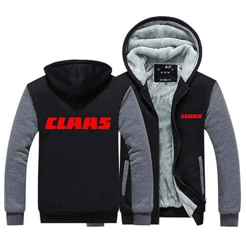 JERFLY Hoodies-Jacke Für Herren CL_AAS Print Langarm-Sweatshirts Herbst/Winter Warm Dicke Full Zip Coats Sports Hooded Mäntel,4XL, Grey von JERFLY