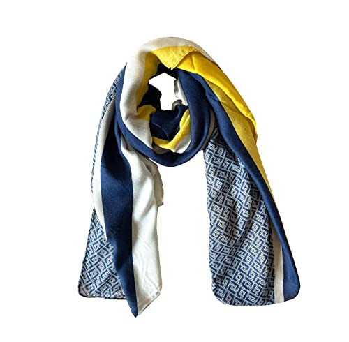 JERLA Damen Schals Lady Light Soft Fashion Solid Scarf Wrap Shawl plaid scarf, Gelb und Blau, Large von JERLA