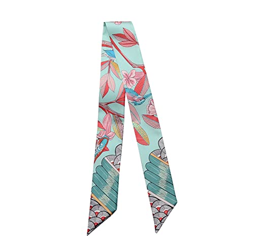 JERLA Unisex-Erwachsene Glas Haarband Seidenschal, Zweig Blau, 33.5"×1.97" von JERLA