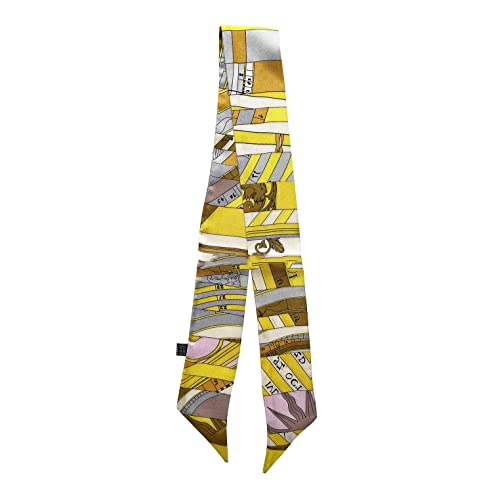 JERLA Unisex-Erwachsene Glas Haarband Seidenschal, gelb, 33.5"×1.97" von JERLA