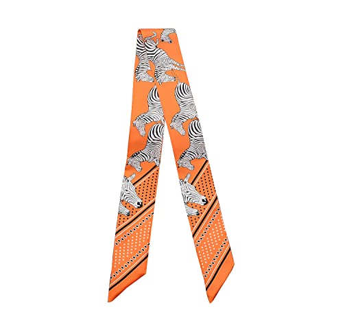 JERLA Unisex-Erwachsene Glas Taschenschal Haarband Seidenschal, Pferd Orange, 33.5"×1.97" von JERLA