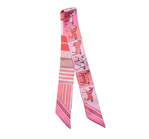 JERLA Unisex-Erwachsene Glas Taschenschal Haarband Seidenschal, Pferd Pink, 33.5"×1.97" von JERLA