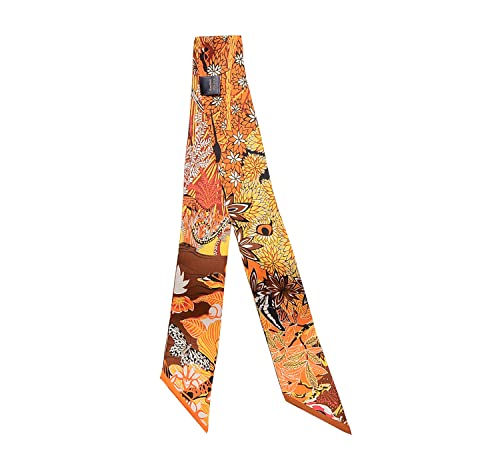 JERLA Unisex-Erwachsene Glas Taschenschal Haarband Seidenschal, Waldorange, 33.5"×1.97" von JERLA