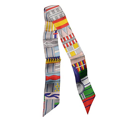 JERLA Unisex-Erwachsene Haarschleife, Seidenschal Modischer Schal, GRAU, 33.5"×1.97" von JERLA