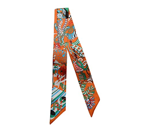 JERLA Unisex-Erwachsene Glas Haarschleife Seidenschal, B Orange, 33.5"×1.97" von JERLA
