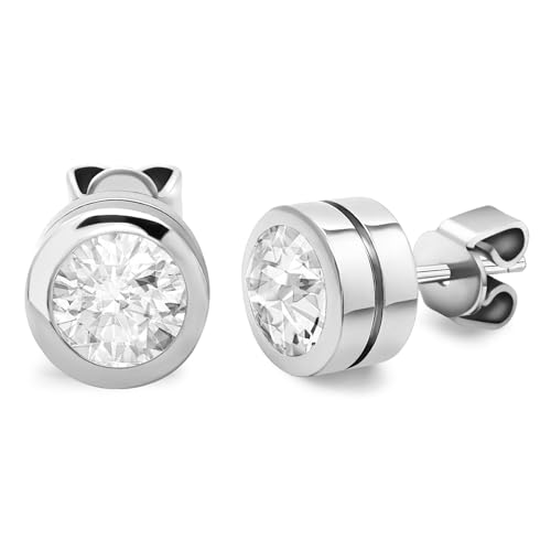 JEROOT Titan Magnettherapie ohrringe für Damen, Magnetohrstecker Orbicular mit Zirkonia Glitz Ohrstecker aus Sterling mit farblosen Zirkonia-Steinen (3500 gauss) (Weiß) JEROOT Titan Magnettherapie ohrringe für Damen, Magnetohrstecker Orbicular mit Zirkonia Glitz Ohrstecker aus Sterling mit farblosen Zirkonia-Steinen (3500 gauss) (Weiß) von JEROOT