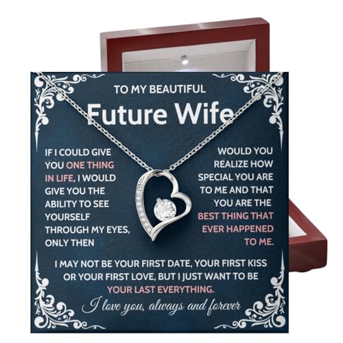 JERSURY Halskette mit Aufschrift "To My Future Wife", Geschenk für die zukünftige Braut, Verlobte Geschenke für sie, "To My Wife", "To My Soulmate, To My Girlfriend", Halskette mit Box und von JERSURY