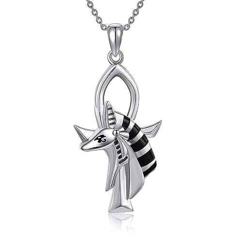 Ankh-Halskette aus Sterlingsilber, Bastet Bast, ägyptische Halskette, Ägypten-Anubis-Anhänger, Halskette, Schmuck, Geschenke für Frauen, Männer, Mädchen, Jungen von JERWLI