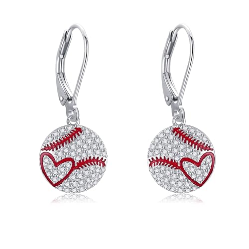 Baseball-Ohrringe aus 925 Sterling Silber, Sport-Ohrringe, Geschenke für Frauen. von JERWLI