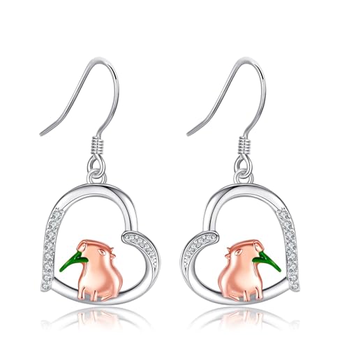 Capybara Ohrringe Sterling Silber 925 Capibara Dangle Ohrringe Capibara Drop Ohrringe Schmuck Geschenk für Frauen Mädchen von JERWLI