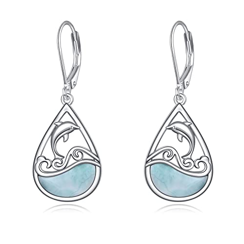 Delfin Ohrringe 925 Sterling Silber Drop Dangle Schmuck Geschenke für Frauen Mädchen von JERWLI