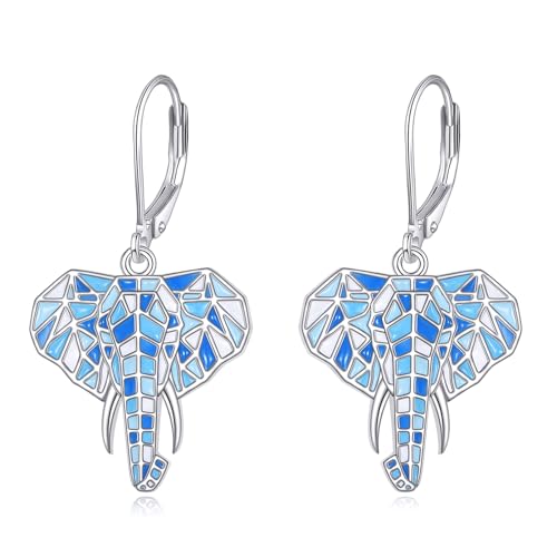 Elefanten Ohrringe Hängend S925 Sterling Silber Emaille Elefant Leverback Ohrringe Schmuck Geschenke für Frauen Damen Elefanten Ohrringe Hängend S925 Sterling Silber Emaille Elefant Leverback Ohrringe Schmuck Geschenke für Frauen Damen von JERWLI