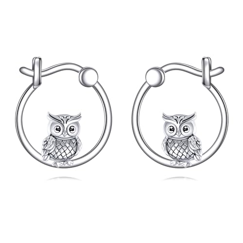 Eulen-Ohrringe aus 925 Sterling Silber, Tierschmuckgeschenke für Frauen, Eulenliebhaber. von JERWLI