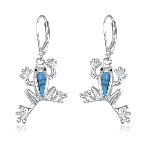 Frosch-Ohrringe aus 925 Sterling Silber, Frosch-Mondstein-Ohrringe, Frosch-Schmuckgeschenke für Frauen und Liebhaber. von JERWLI