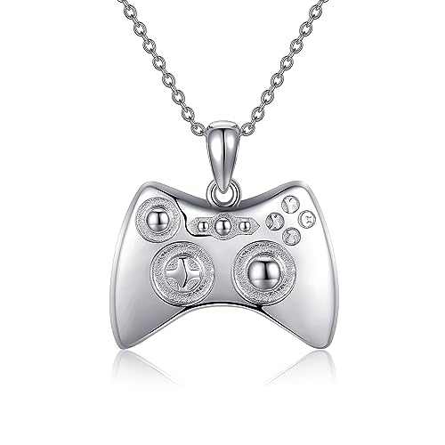 Spiel Controller Kette 925 Sterling Silber Playstation Spielkonsole PS3 PS4 Anhänger Halskette Game Controller Schmuck Geschenke für Jungen Mädchen Männer Damen Gamer von JERWLI