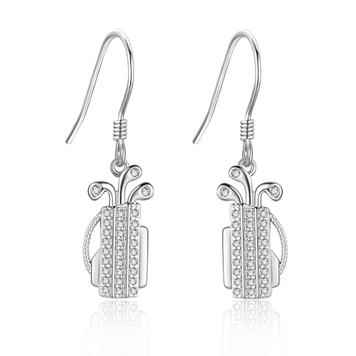 Golf-Geschenke für Frauen, 925er-Sterlingsilber, Golf-Ohrringe, Golf-Schmuck für Mädchen von JERWLI
