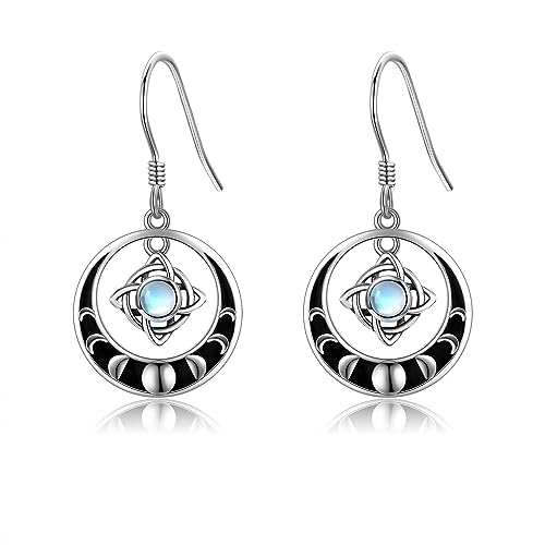 Hexen Knoten Ohrringe Sterling Silber Hexe Magische Knoten Ohrringe Mondstein Pagan Schmuck Phase Schmuck für Frauen Mädchen Hexen Knoten Ohrringe Sterling Silber Hexe Magische Knoten Ohrringe Mondstein Pagan Schmuck Phase Schmuck für Frauen Mädchen von JERWLI