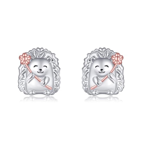 Igel Ohrringe für Frauen Sterling Silber Tier Ohrringe Schmuck Geschenke für Frauen Mädchen von JERWLI