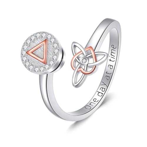 JERWLI AA Nüchternheits Ring 925 Sterling Silber Stay Sober Recovery Angstring Nüchternheitsgeschenke für Frauen JERWLI AA Nüchternheits Ring 925 Sterling Silber Stay Sober Recovery Angstring Nüchternheitsgeschenke für Frauen von JERWLI