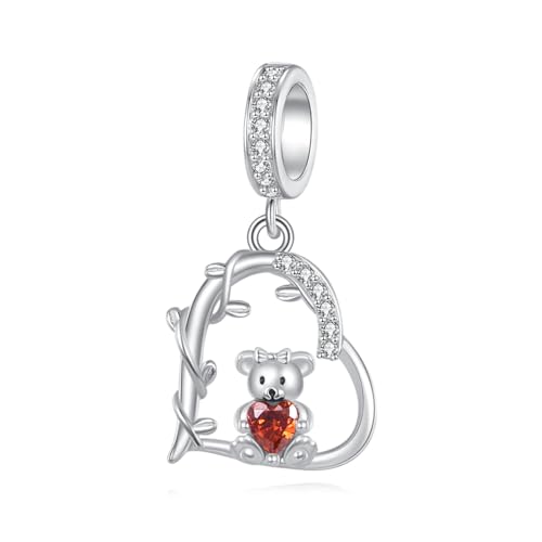 JERWLI Bärenperlen, 925er-Sterlingsilber, Teddybär-Anhänger für Armbänder, Halsketten, Teddy-Anhänger, Schmuck, Geschenke für Frauen von JERWLI